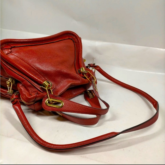 Chloe Paraty Red Leather Satchel Handbag - Picture 4 of 8